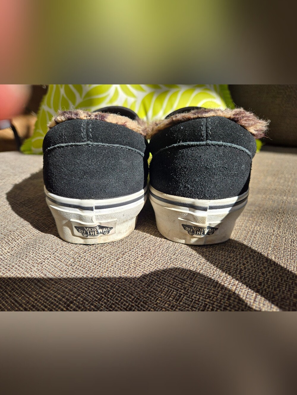 Vans Slip-On 59 Sherpa Leopard Black Faux Fur Size 9
